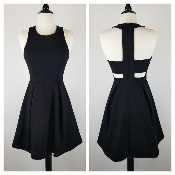 Lulus Black Fit and Flare Skater Mini Dress Sz S - Picture 1 of 10
